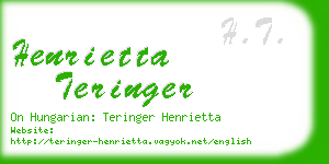 henrietta teringer business card